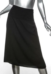 Saint Laurent A-Linien-Rock schwarz Seide breiter Bund knielang Seitenreißverschluss 8/40 - Bild 1 von 3