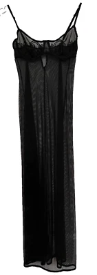 Victoria's Secret Vintage Black Underwire Sheer Lingerie Slip Dress Sz 34B Sexy - Image 1 of 4