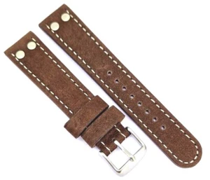 Watch strap 24 mm aviator 2 x 2, military watch strap with studs brown / 119 - Picture 1 of 3