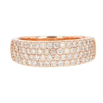 Marchello The Jeweler 1.82ctw Diamond Pavé Wedding Band 14k Rose Gold Size 14 - Image 1 of 4