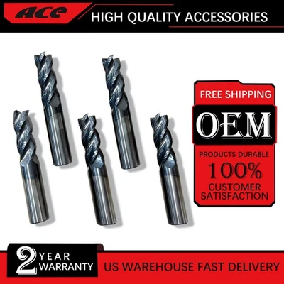 PARA FRESADORA DE EXTREMO DE CARBURO LARGO DE 4 FLAUTAS HRC45 1/2" 5 PIEZAS NUEVO Foto 1 de 4