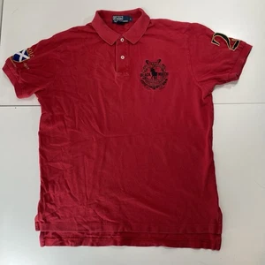 Vintage 90s POLO Ralph Lauren Blackwatch Team #2 Shirt Large Red good condition - Picture 1 of 12