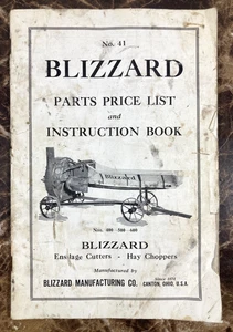 Blizzard Ensilage Cutter Hay Chopper Parts Price List & Instruction Book #41 - Picture 1 of 6