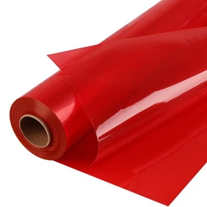Cellophane Wrap Roll Red(34 in x 100 ft)- 3 Mil Thicken Translucent Red Cello... - Picture 1 of 8