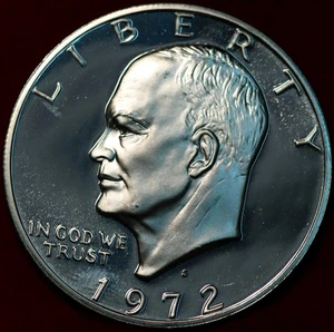 Uncirculated Proof 1972-S San Francisco Mint Silver Eisenhower Dollar - Picture 1 of 2