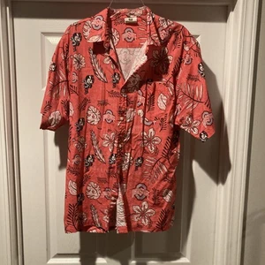 Camisa Wes and Willy OHIO STATE BUCKEYES Para Hombres XL Roja Hawaiana Abotonada Usada en Excelente Condición - Imagen 1 de 14