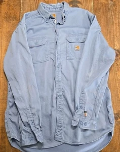 Carhartt FR HRC1 Mens Chambray Light Blue XLT Shirt Long Sleeves Button Front - Picture 1 of 12