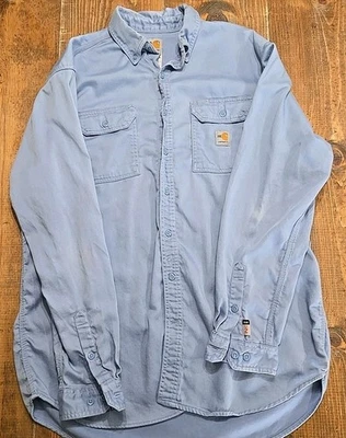 Carhartt FR HRC1 Mens Chambray Light Blue XLT Shirt Long Sleeves Button Front - Image 1 of 4