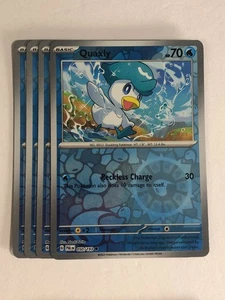 Pokemon TCG Paldea Evolved 4x Playset Reverse Holographic  Quaxly 050/193 NM - Picture 1 of 2