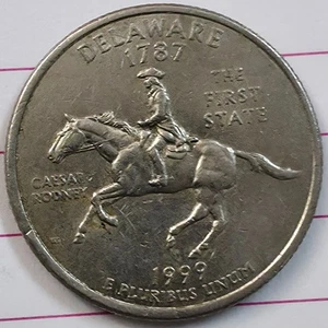 1999 D Delaware State quarter with lamination errors - Picture 1 of 24