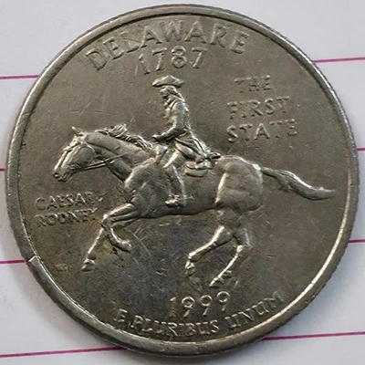 1999 D Delaware State quarter with lamination errors - Image 1 of 4