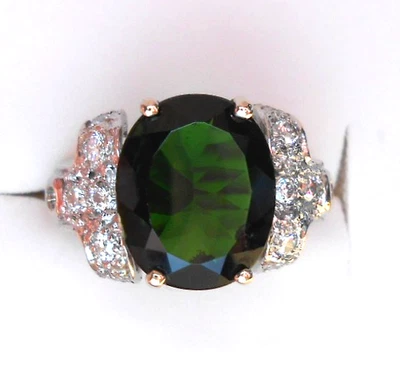 14k Chrome Diopside Ring with  Diamonds - Image 1 of 4