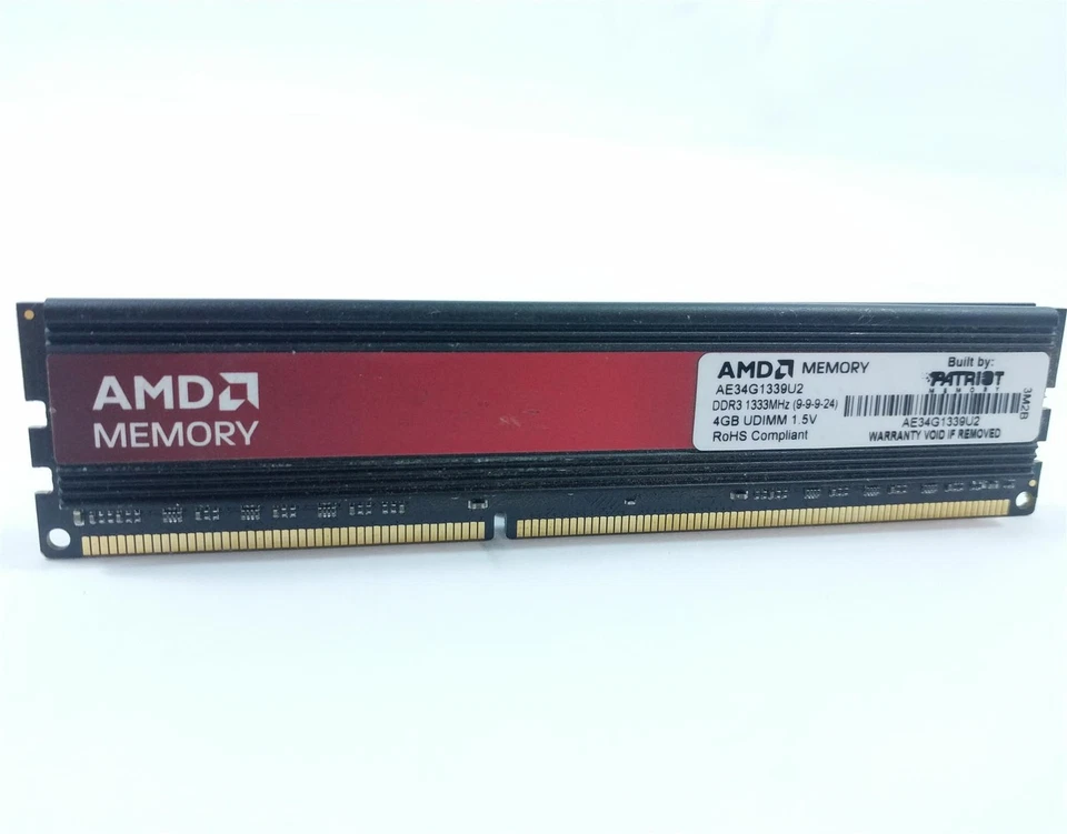 AMD AE34G1339U2 4GB PC3-10600 DDR3-1333 DIMM Desktop RAM - Image 1 of 1