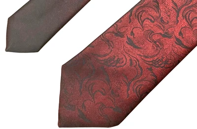 Gravata ombre jacquard Wemlon Wembley preta e vermelha 56" x 3" para azul preto ou cinza - Imagem 1 de 4