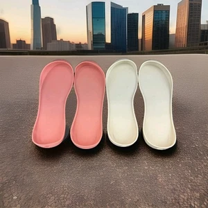 ✅Mahabis Replacement Slipper Soles Size 38 Lot Of 2 Ivory & Peach - Picture 1 of 6