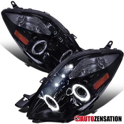 Fit 2006-2008 Toyota Yaris Hatchback Black Smoke LED Halo Projector Headlights Foto 1 de 4