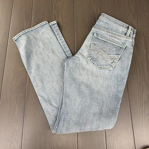 BKE Buckle Jake Straight Leg Jeans Mens 30x34 Light Blue Premium Stretch Denim - Picture 1 of 14