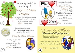 Personalised Wedding Anniversary Invitations Cards - 50 invites with envelopes - Picture 1 of 1