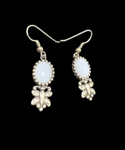 Carolyn Pollack Relios Ohrringe Sterlingsilber blauer Achat Hänger Schmetterling - Bild 1 von 8