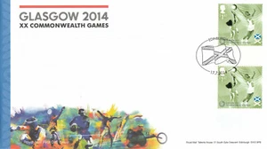 Commonwealth Games Netball GUTTER PAIR GB RM FDC Edinburgh 2014 (62598) - Picture 1 of 1