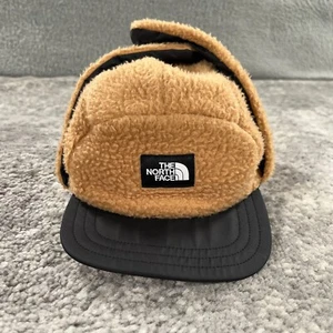 North Face Trapper Hat Kids Large Brown Forrest Fleece Ear Flaps Logo Youth Ski - Picture 1 of 9