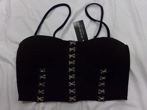 Fashion Nova Womens Size Large Black Corset With Hook & Eye Closure NEW - Picture 1 of 2