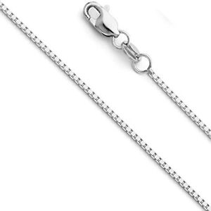14k REAL Solid Gold 1.1mm Box Link Chain Necklace with Lobster Claw Clasp 16IN