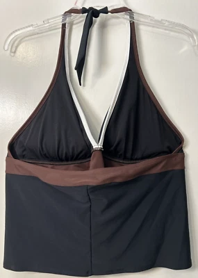 a.n.a. Swimsuit Top Women’s Size 22W NEW Black Brown White Trim Light Padding - Image 1 of 4