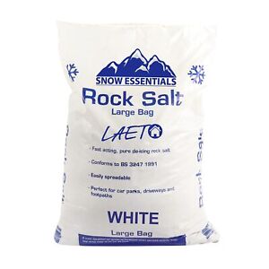 Laeto Snow Essentials 25kg Bag of White De-Icing Grit Rock Salt De-icing Surface