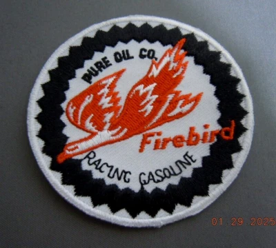 FIREBIRD Racing GASOLINE Embroidered Iron-On Uniform-Jacket Patch 2.75" - Image 1 of 2