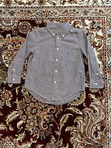 POLO RALPH LAUREN Checkered Purple Long Sleeve Polo Shirt Sz 4/4T Quality Shirt - Picture 1 of 12