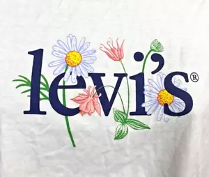 Levis T Shirt Size M Floral Spell Out Womens NEW Country Graphic Daisy Flowers - Picture 1 of 13