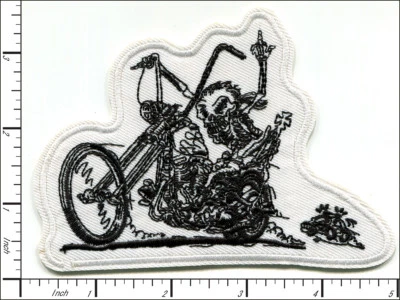 QIAGRAPHIX 16 Pcs Embroidered Iron on patches Skelecton Motorcycle Punk 121x88mm AP021nC
