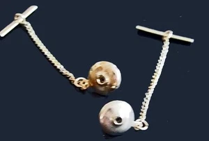 2 TIE LAPEL PIN STICK pin protector Clutch Back Chain Bars Spring loaded - Picture 1 of 2
