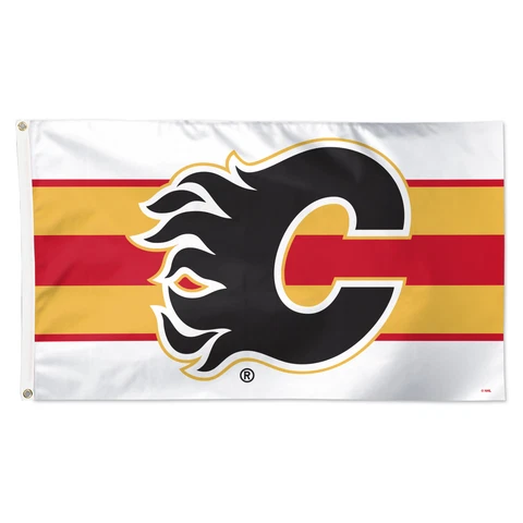 WinCraft Calgary Flames 3' x 5' Horizontal Stripe Deluxe Single-Sided Flag Cover