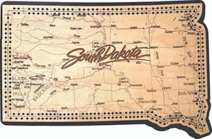 South Dakota State Shaped Road Map Cribbage Board - Picture 1 of 1