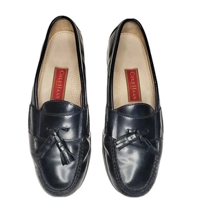 Cole Haan City Men's 10 D Pinch Tassel Loafers Black Leather - Picture 1 of 9