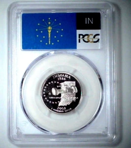 2002-S 25C State Quarter Indiana PCGS PR69 DCAM CN CLAD 25atl0108 - Picture 1 of 4