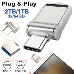 2TB 1TB 64GB USB 3.0 Memory Stick Otg Flash Drive Type C for Android Samsung - Picture 1 of 25