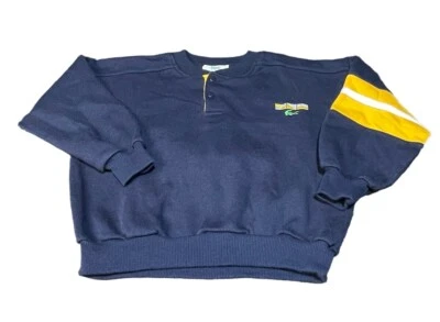 Suéter de cocodrilo vintage azul y amarillo para niños talla grande 7 Chemise Lacoste Henley Foto 1 de 4