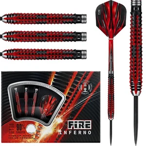 Harrows Fire Inferno Darts Set 21g 22g 23g 24g 25g 26g gram Tungsten Black Red - Picture 1 of 3