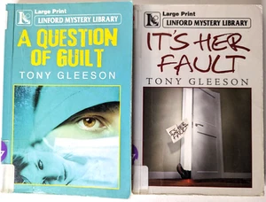Tony Gleeson Books - A Question of Guilt & It's Her Fault | 2 Large Print Novels - Picture 1 of 8