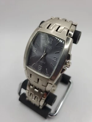 Reloj de cuarzo Arnex de moda para hombre 33 mm rectangular tono plata correa de metal Foto 1 de 4