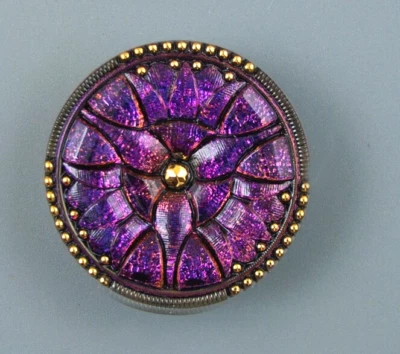 COLORFUL CZECH GLASS BUTTON - Image 1 of 4