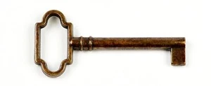 Llave para muebles muebles muebles de estilo antiguo bronceado llave de repuesto pátina en blanco latón - Imagen 1 de 5