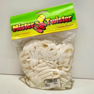 Mister Twister 4in 100pk Double Tail Softbaits Fishing Lure White DT100-1 - Picture 1 of 3