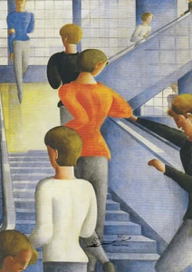 Tarjeta de arte Bauhaus - Oskar Schlemmer: escalera de la Bauhaus - Imagen 1 de 1