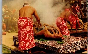 Postkarte Luau Schwein Hawaii Fest Imu Ofen - Bild 1 von 2