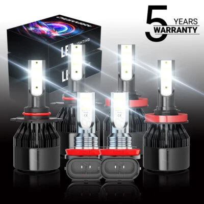 Combo faros LED bombillas antiniebla haz alto bajo para Acura ILX 2013 2014 2015 Foto 1 de 4