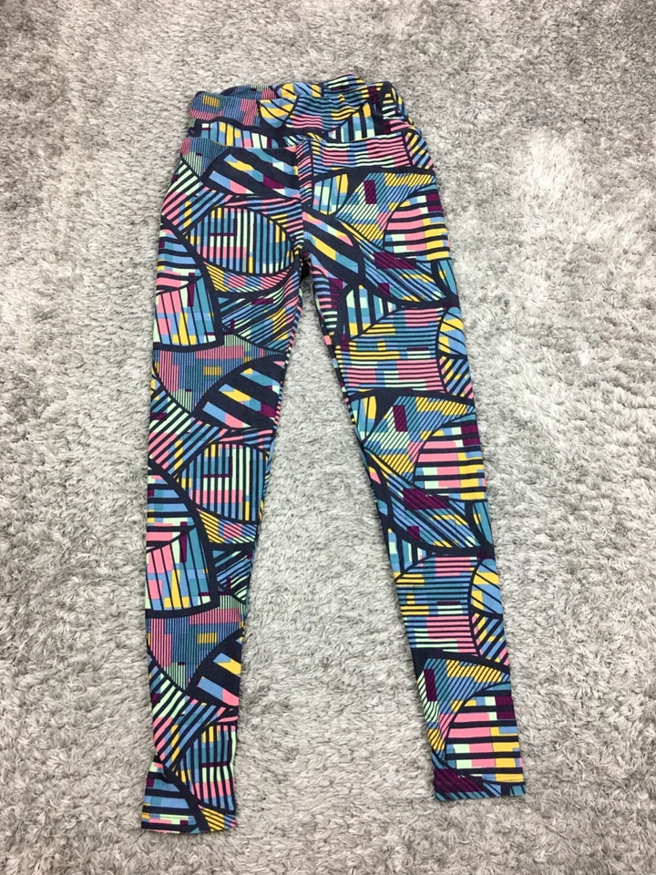 Leggings Lularoe para mujer talla única azul diseño abstracto ajustados elásticos Foto 1 de 4